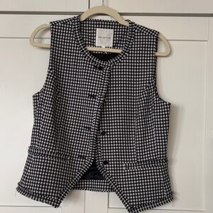 Avec Les Filles Black and White Checkered Garment